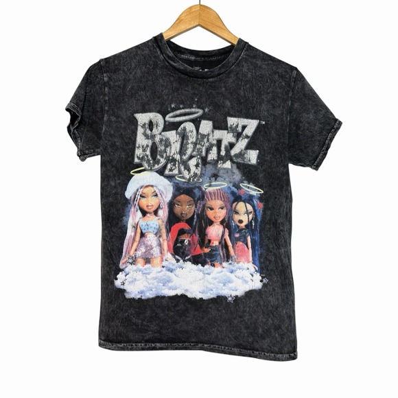 Bratz Tops - Bratz Women's Angel Cloud Tour T-Shirt Acid Wash Black Small 2023 Graphic Tee